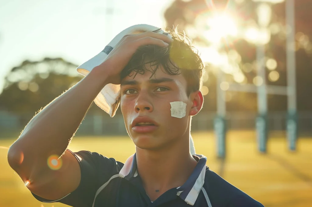 Young Ballina rugby player with a concussion