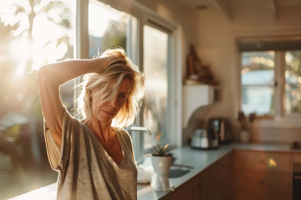 Women with headache in her ballina home in northern rivers nsw